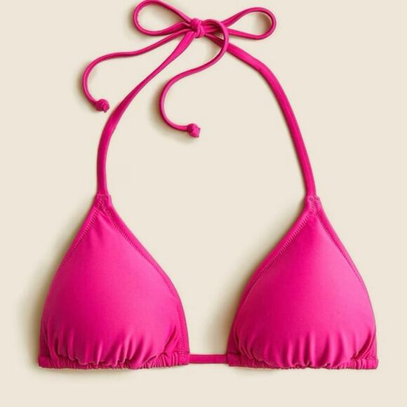 J. Crew NWT Heritage Triangle Bikini Top Radiant Fuschia Size Medium - Picture 1 of 7